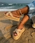 SANDALIA FEMININA - BIRKEN DE PALHA C/STRASS NA SOLA