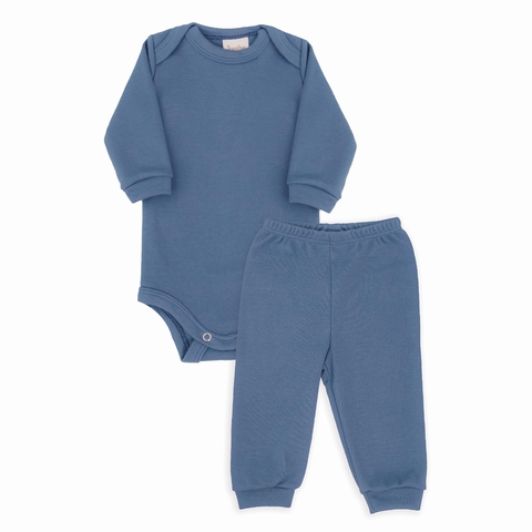 Body e Mijão Bebê Azul Petróleo