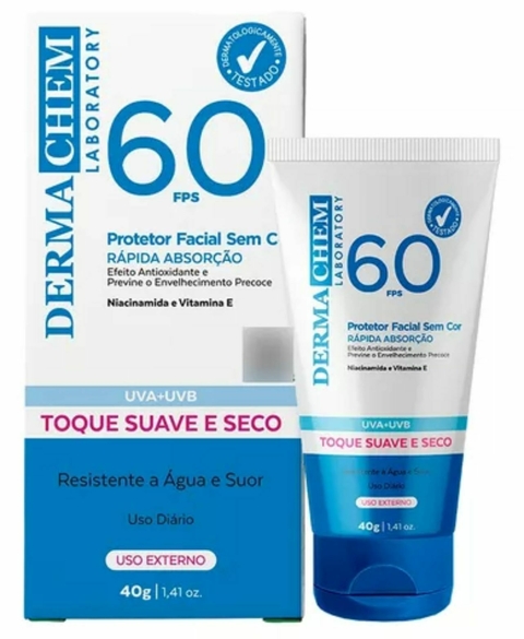Protetor Solar Rosto Fps 60 Sem Cor- Dermachem