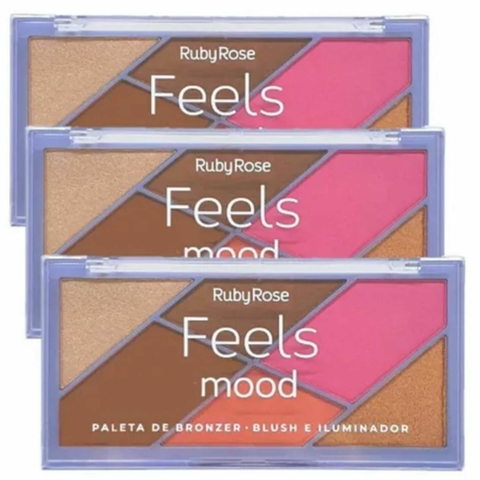 Paleta Multifuncional Bronzer, Blush e Iluminador - Feels By Ruby Rose