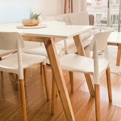 SILLA NÓRDICA PVC MADERA - masmueblesonline