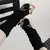 Imagem do Gótico harajuku punk estilo preto cruz metade do dedo longo luva feminina malha