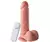 Prótese 19 x 4,5 cm com escroto, vibrador e ventosa / com controle / COD. W10