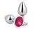 Plug de metal com joia vermelho tamanho Pequeno (7,0 x 2,8 cm)