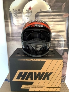 CASCO HAWK RS11 DOBLE VISOR NEGRO BRILLANTE + GUANTES DE REGALO en internet