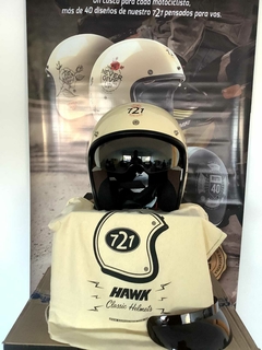 CASCO HAWK ABIERTO 721 NEVER GIVE UP + GUANTES DE REGALO en internet