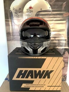CASCO HAWK RS11 DOBLE VISOR REVO NEGRO + GUANTES DE REGALO - comprar online
