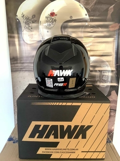 CASCO HAWK RS11 DOBLE VISOR NEGRO BRILLANTE + GUANTES DE REGALO - AFSTORE