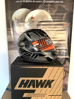 CASCO HAWK RS11 DOBLE VISOR REVO NEGRO + GUANTES DE REGALO