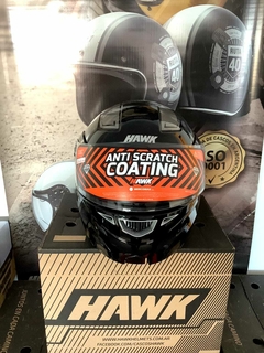 CASCO HAWK RS5 DOBLE VISOR NEGRO BRILLANTE + GUANTES DE REGALO en internet