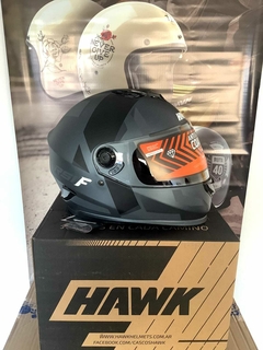 CASCO HAWK RS1 FULL NEGRO/GRIS + GUANTES DE REGALO