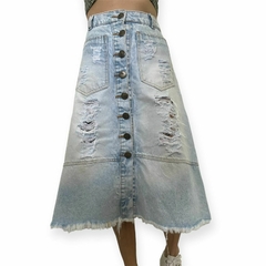 Saia jeans midi - 42 - Um bucado