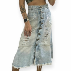 Saia jeans midi - 42 - comprar online