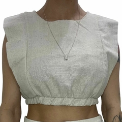 Cropped em alfaiataria - M - Um bucado
