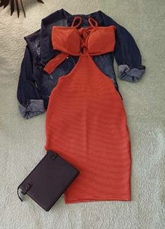 VESTIDO MIDI TECIDO ANA RUGA COSTAS NUA COM BOJO na internet