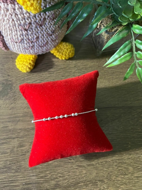 Pulseira Bolinhas 7x3 Prata 925