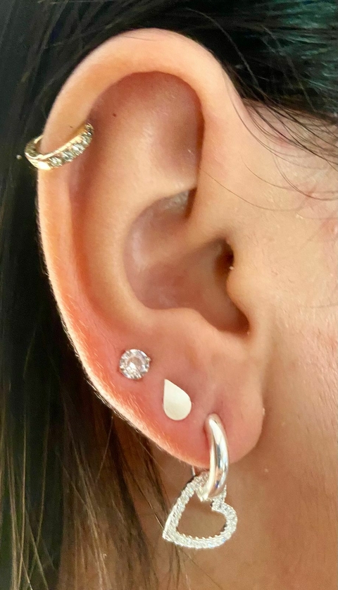 Brinco Argola C/pingente Coração Vazado