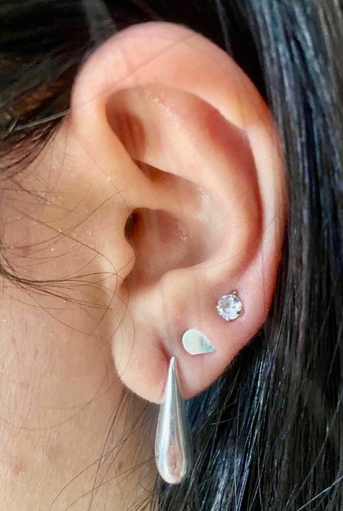 Brinco Gota Grande (2cm) Prata 925