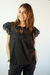 blusa juvenil en algodon bordado color negro Talla M