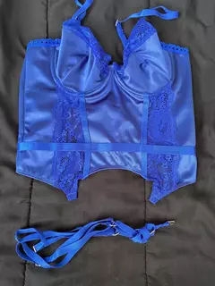 Corset Lycra Satén - Arnés desmontable + less puntilla - tienda online