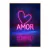 Quadro Decorativo Neon AMOR com Coração Rosa