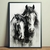Imagem do Quadro Decorativo Cavalos em Aquarela Monocromática