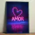Quadro Decorativo Neon AMOR com Coração Rosa - loja online