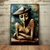 Quadro Decorativo Figura Abstrata com Chapéu Estilo Rústico na internet
