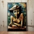 Quadro Decorativo Figura Abstrata com Chapéu Estilo Rústico - comprar online