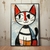 Quadro Decorativo Gato Ilustrado em Estilo Artístico Colorido - Meu Quadro AI | Quadros Decorativos Exclusivos e Personalizados