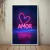 Quadro Decorativo Neon AMOR com Coração Rosa na internet