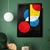 Quadro Decorativo Abstrato Geométrico com Círculos em Fundo Preto - comprar online