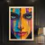Quadro Decorativo Rosto Pintado Cores Vibrantes na internet