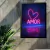 Quadro Decorativo Neon AMOR com Coração Rosa - loja online
