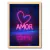Quadro Decorativo Neon AMOR com Coração Rosa na internet