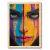 Quadro Decorativo Rosto Pintado Cores Vibrantes