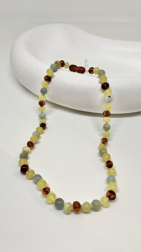 Collar Ambar 36cm con Amazonita - comprar online