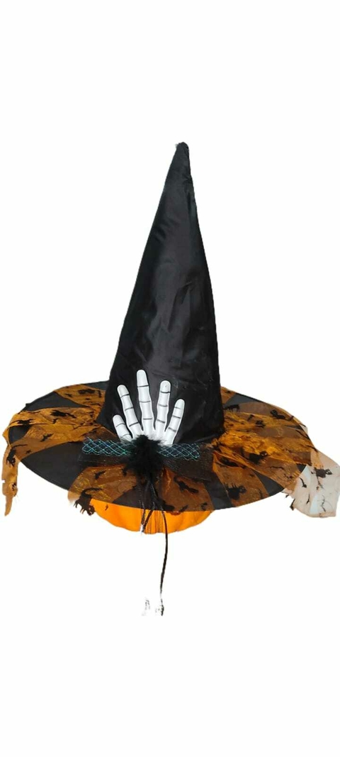 Chapéu Bruxa com Mão de Caveira