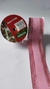 Fita Decorativa Aramada Rosa claro com as bordas com Glitter- 6,3x9,14 cm