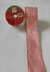 Fita Decorativa Aramada Rosa Claro com Dourado - 6,3cm x 9,14m - Tok da Casa