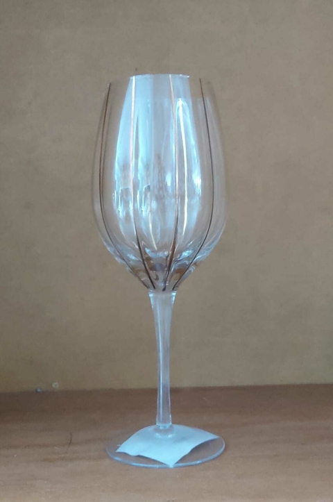 Taça Vinho em Cristal - Linhas de Ouro 25cm - comprar online