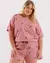Pijama Feminino Manga Curta com Shorts Plus Size