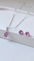CONJUNTO GOTA ZIRCÔNIA ROSA na internet