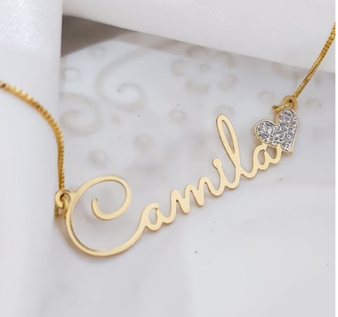 Colar Nome Simples com adereço