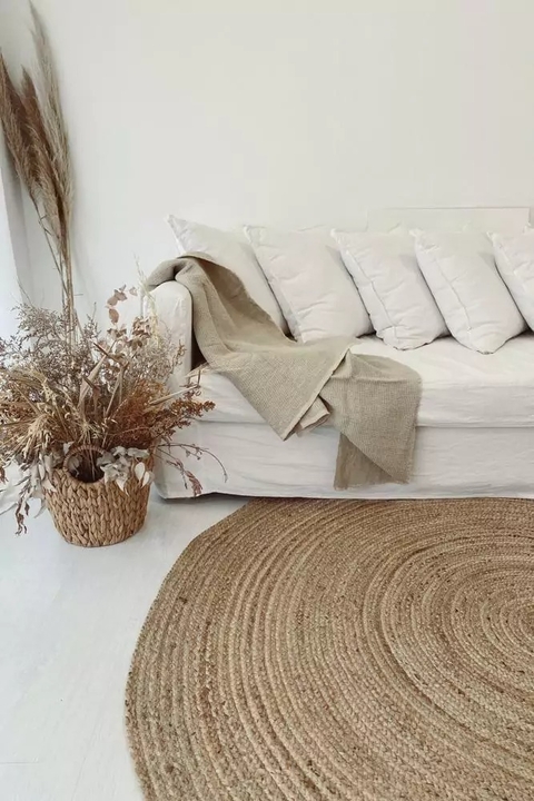 Alfombra redonda yute