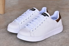 Zapatilla Ginko Blanca con Talonera Dorada - Art. 1652