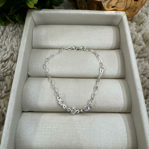 Pulseira infantil bolinha de zircônia