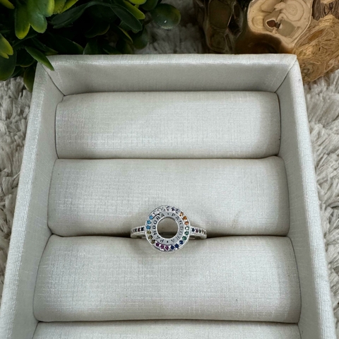 Anel inspiração Pandora colorido