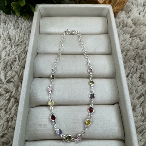 Tornozeleira Bolinhas de zircônia colorida