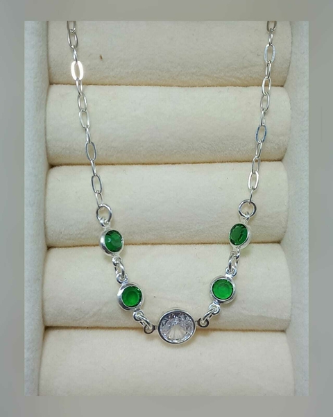 Pulseira zircônia cristal e verde